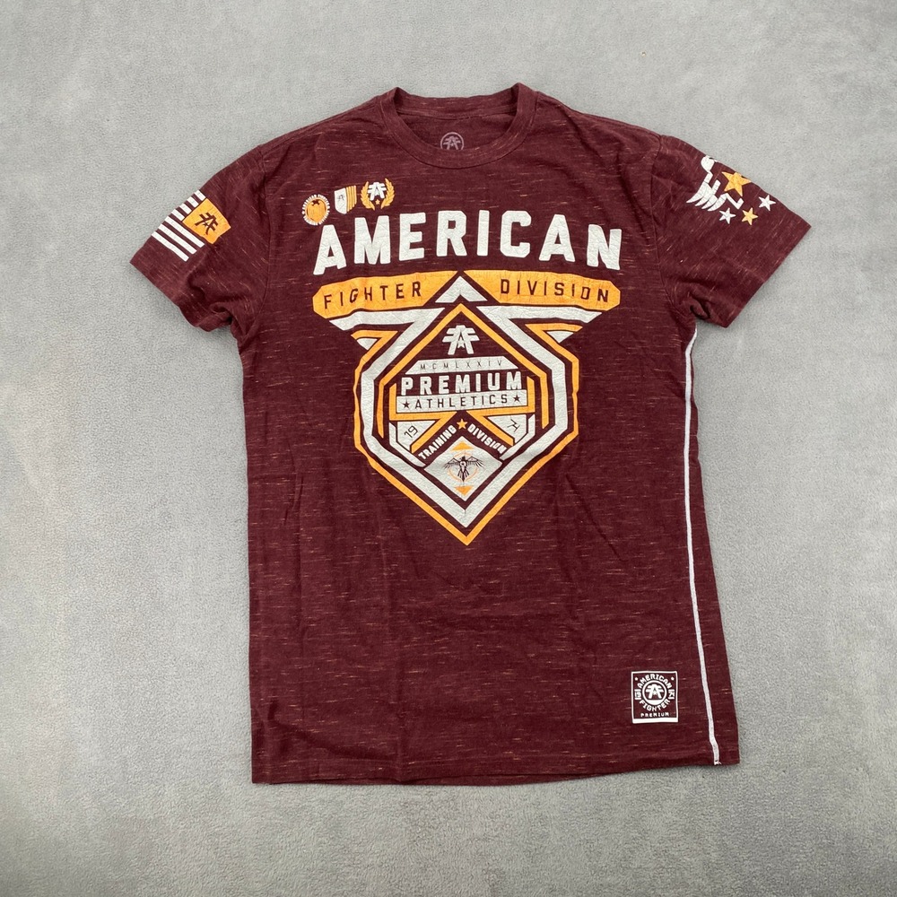 American Fighter Training Division Premium Athletics Graphic T-Shirt Burgundy M